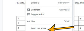 how to add a row to a table in Google Docs