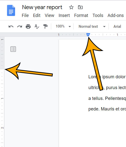 how to change Google Docs margins
