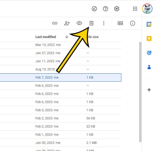 how to remove a Google Docs file